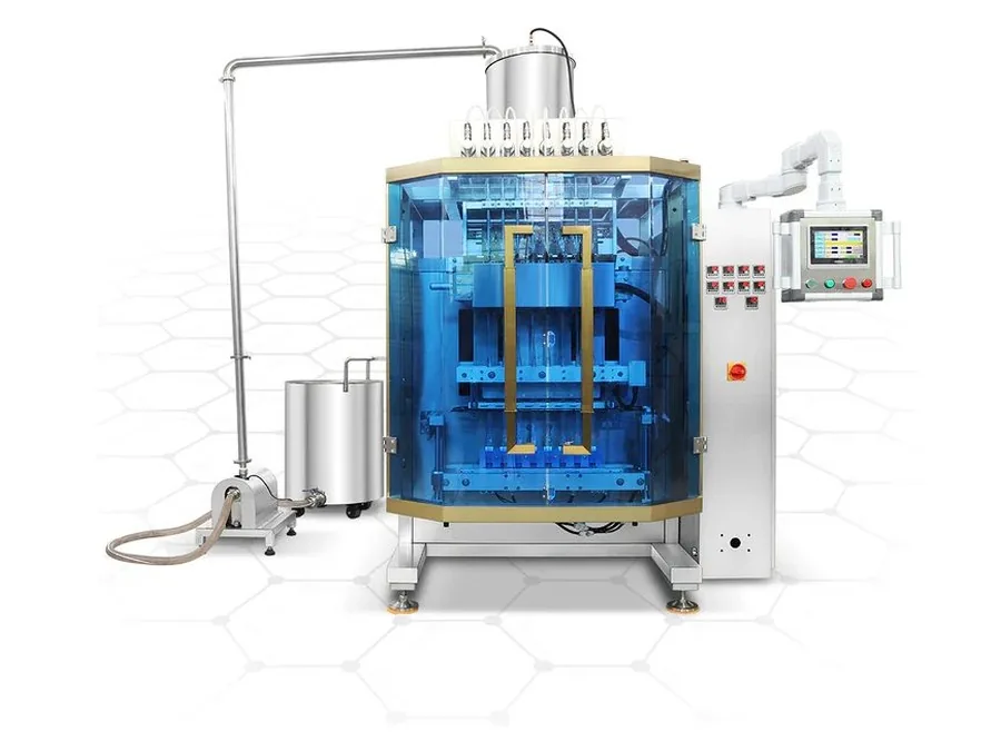 Blue guarded VFFS pouch filling machine for flexible packaging