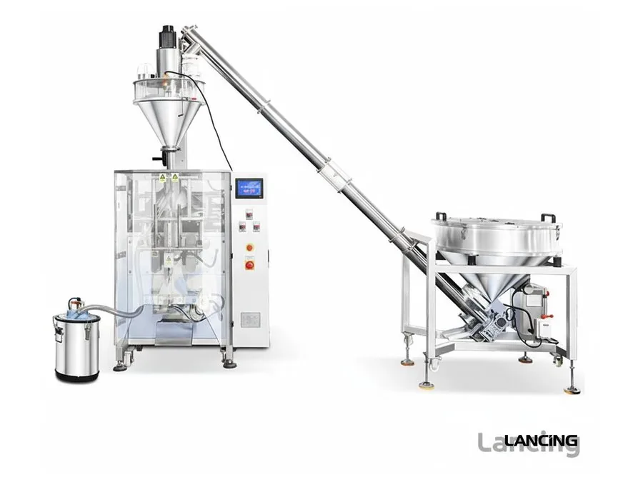Automatic VFFS auger powder filling machine with screw feeder and bagging section