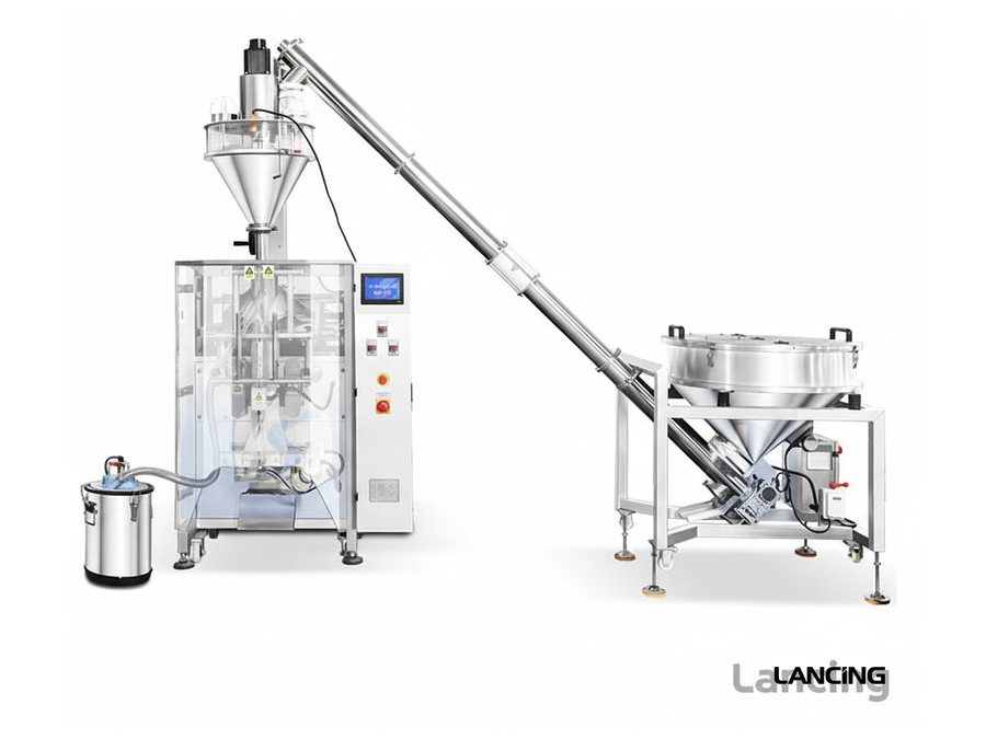 Automatic VFFS auger powder filling machine with screw feeder and bagging section